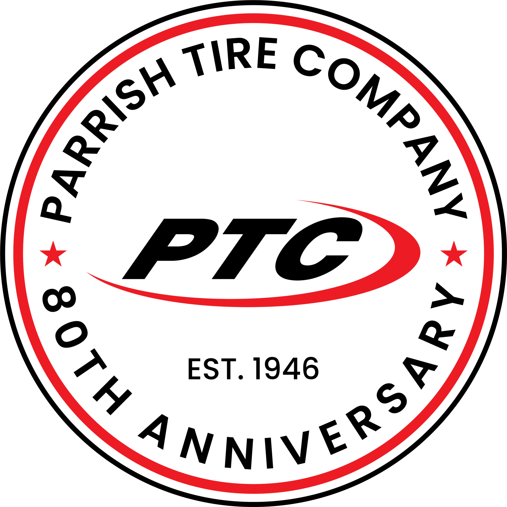 Logo for Parrish Tire Company: black 