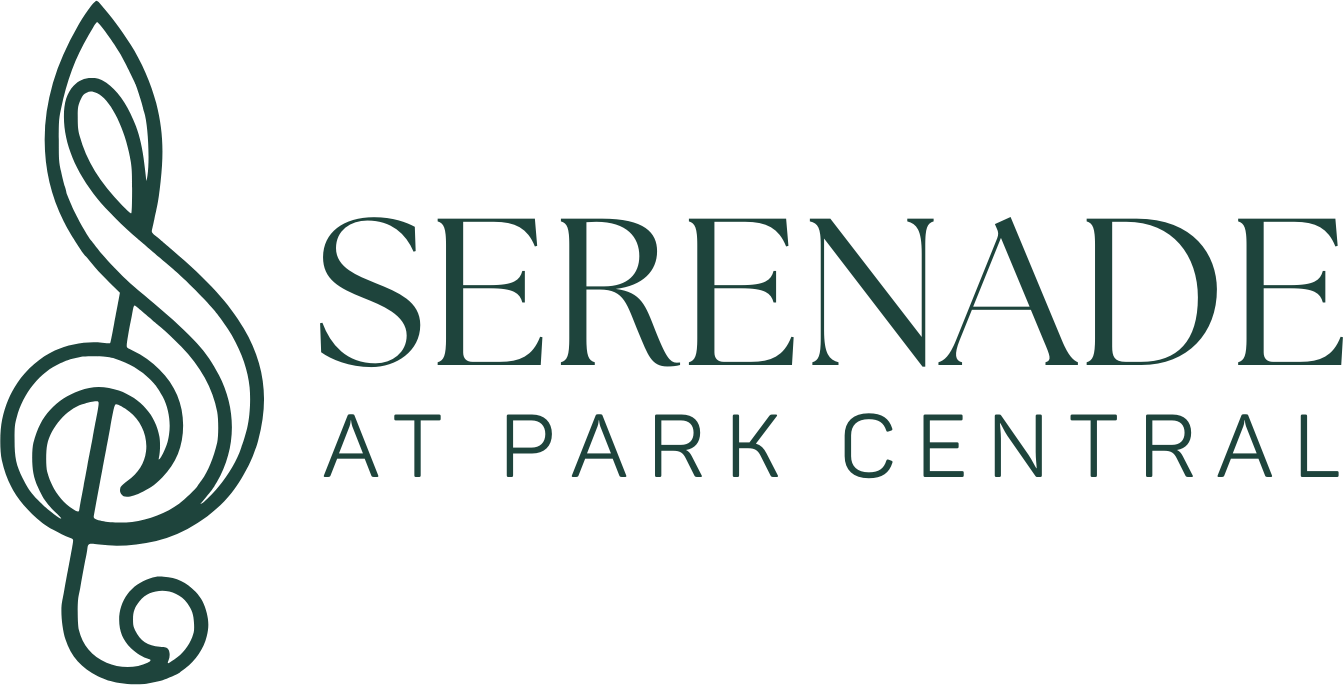 Logo for Serenade at Park Central: Treble clef with text 