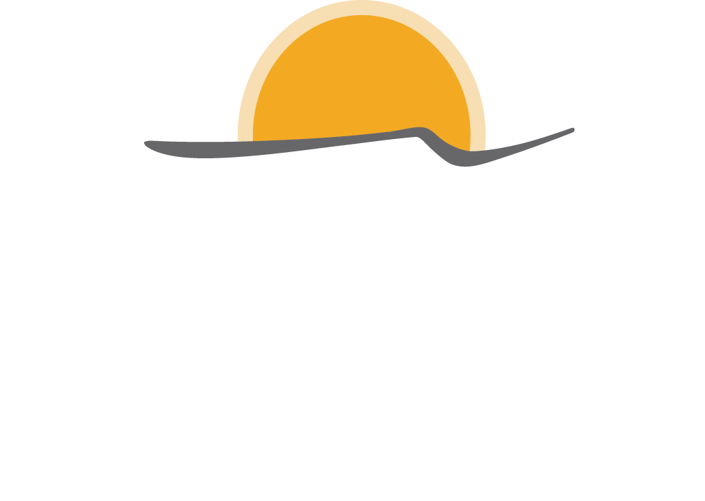 Sunny's Cafe logo with an orange sun and dark gray text, Sunny's Cafe text is in white.