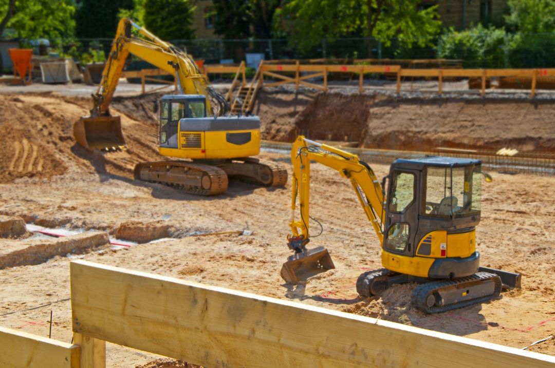 intervento di scavo per l'edilizia
