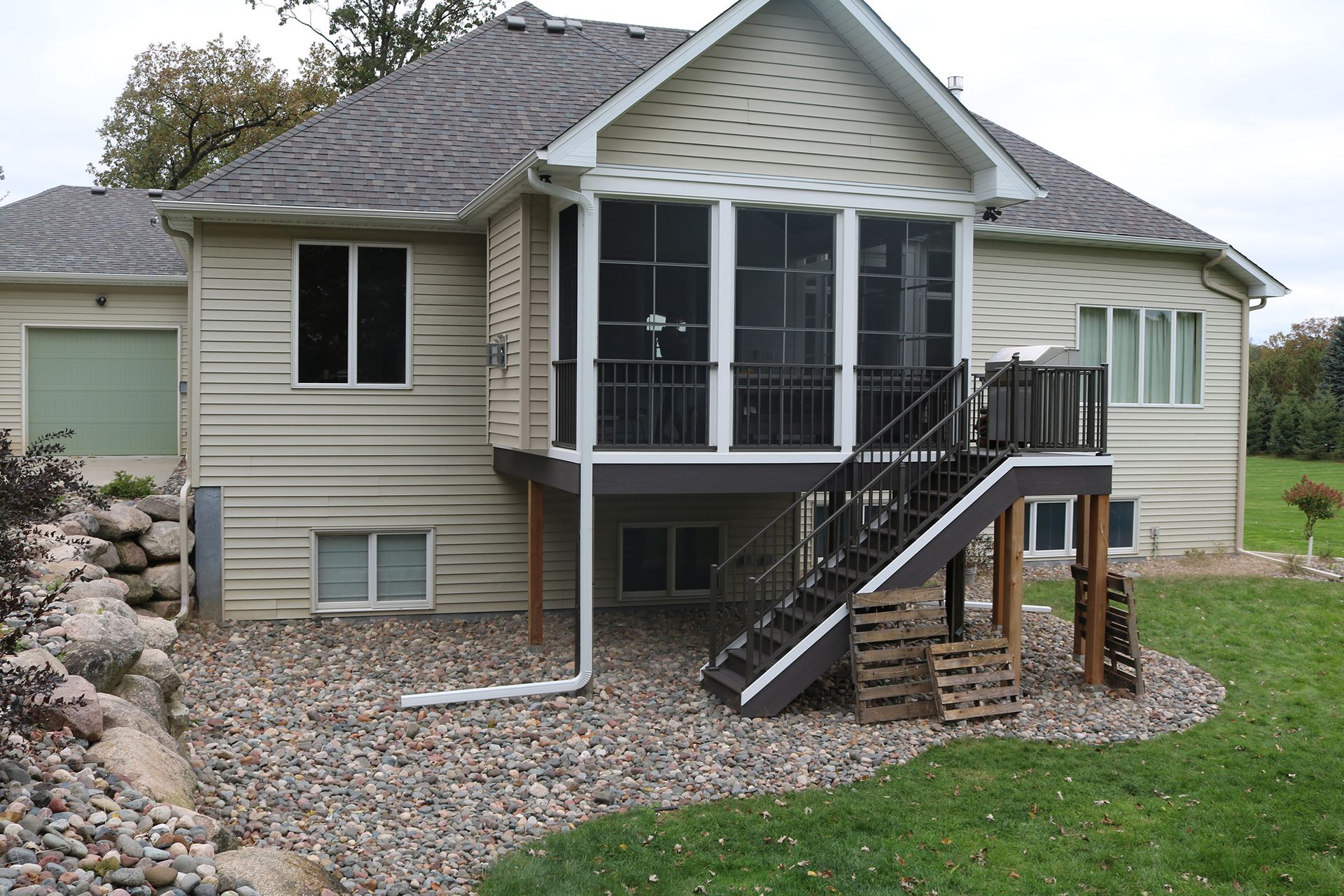 Exterior of home renovation by Dercon Construction. Tips for surviving a home renovation.