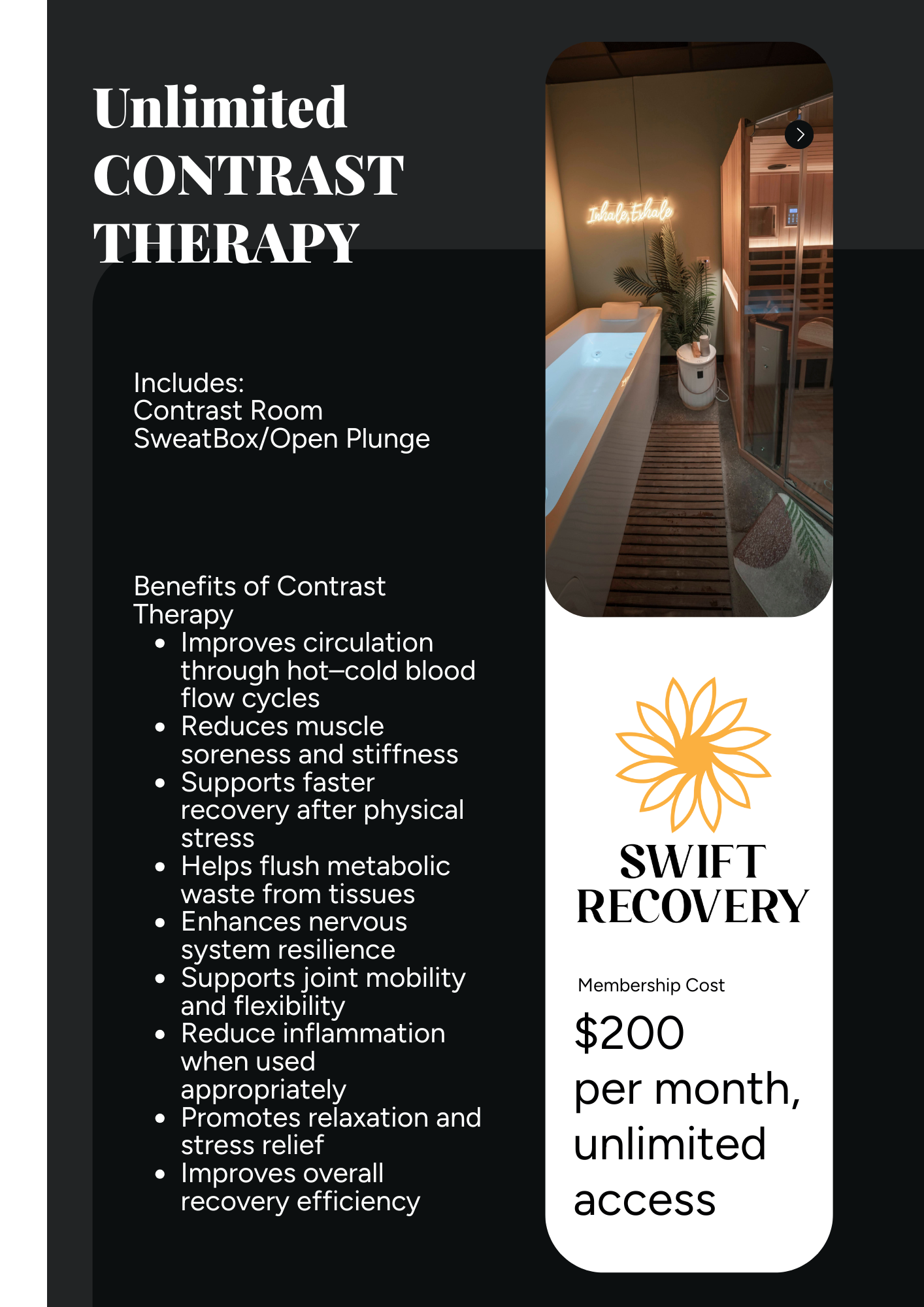 Contrast therapy service.