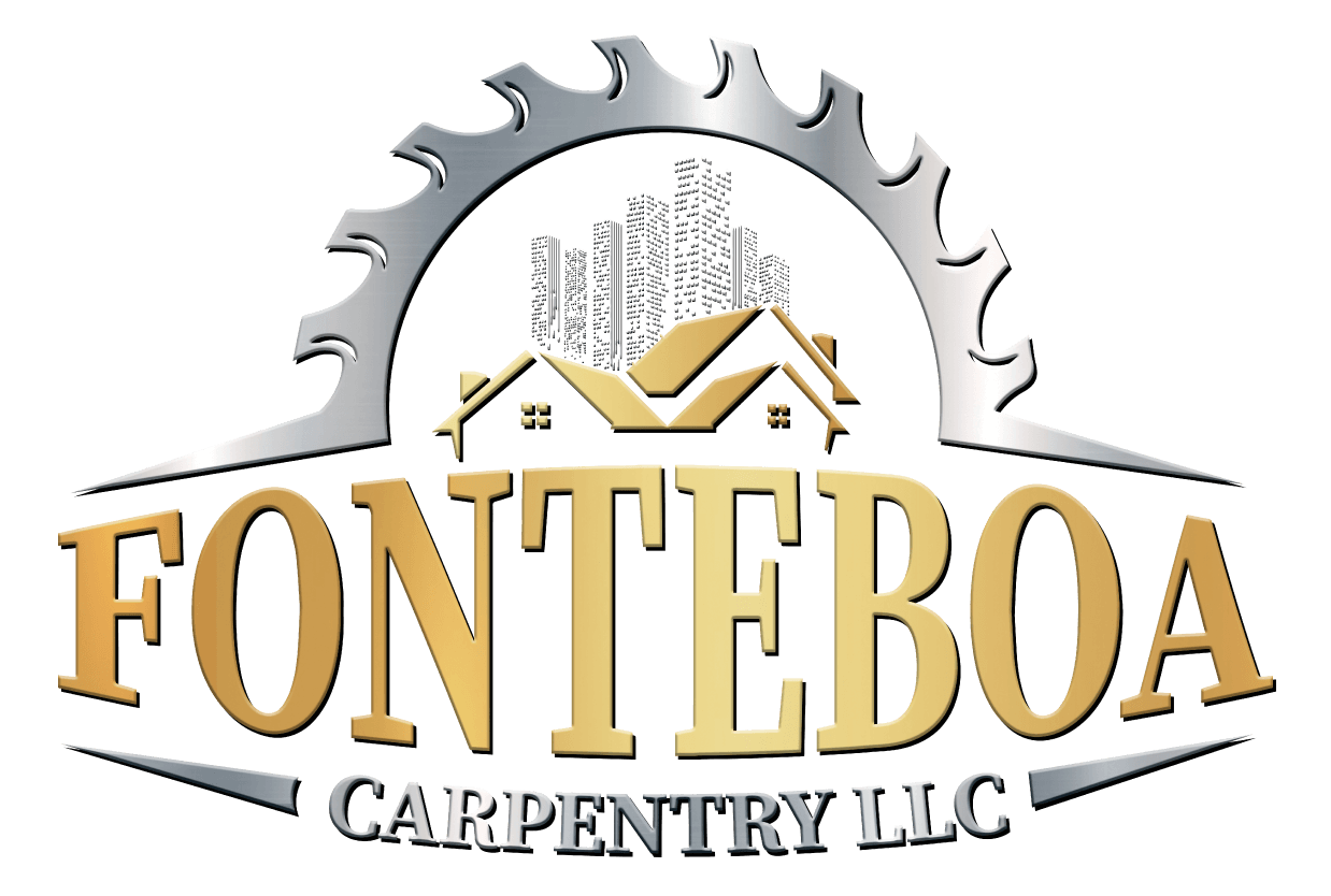 A logo for fonteboa carpentery llc with a saw blade