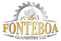 A logo for fonteboa carpentery llc with a saw blade