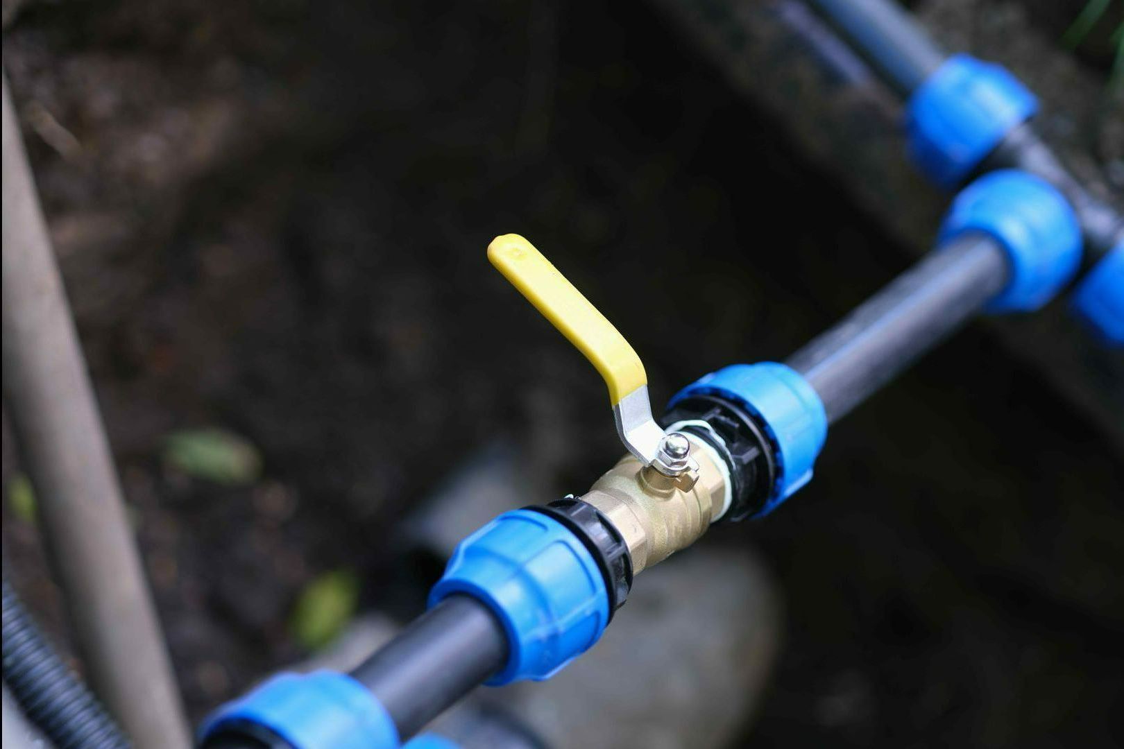 Image of on-off valve on irrigation system