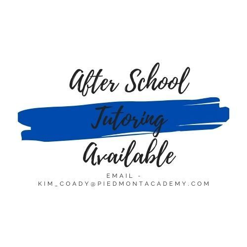 a blue and white sign that says after school tutoring available