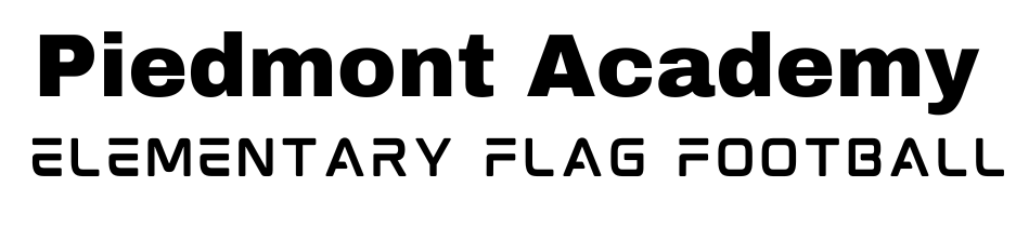 a black and white logo for piedmont academy elementary flag football