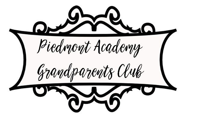 a black and white logo for piedmont academy grandparents club .