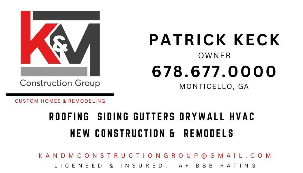 a business card for patrick keck construction group