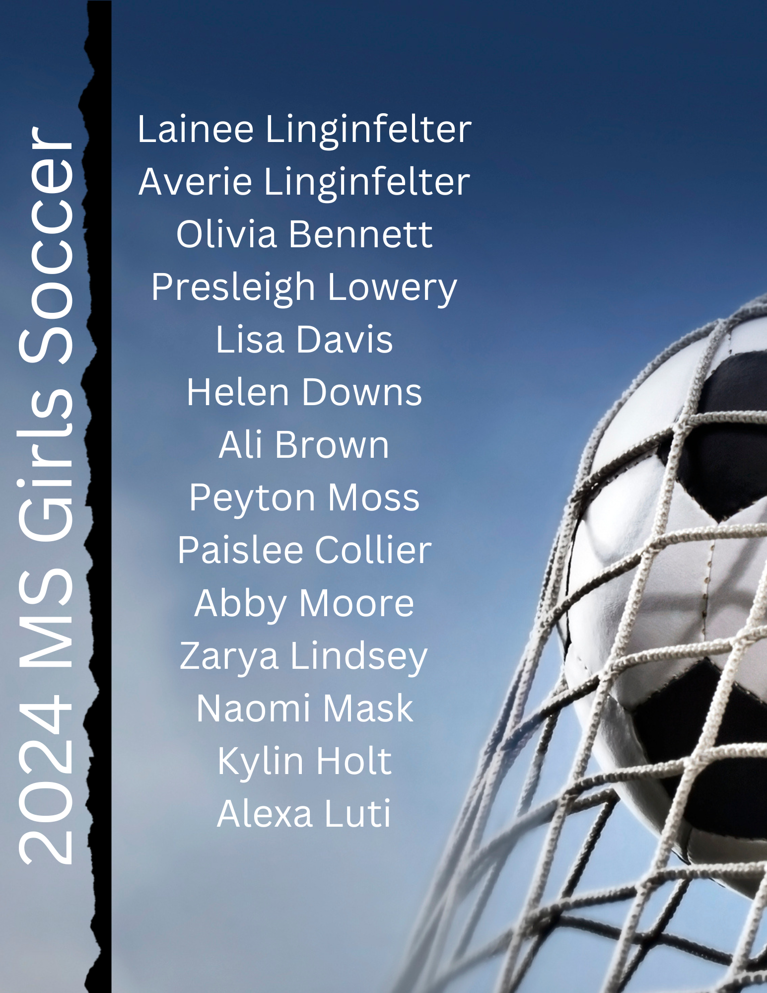 a poster for the 2014 ms girls soccer team
