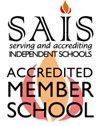 a logo for a serving and accrediting independent schools accredited member school .