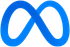 Blue infinity symbol; logo for Meta.