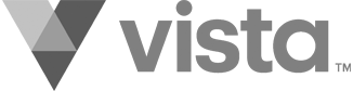 Vista logo with a gray, stylized "V" and the word "vista" in gray. Trademark symbol in the corner.