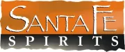 Santa Fe Spirits logo with orange and black background and white text
