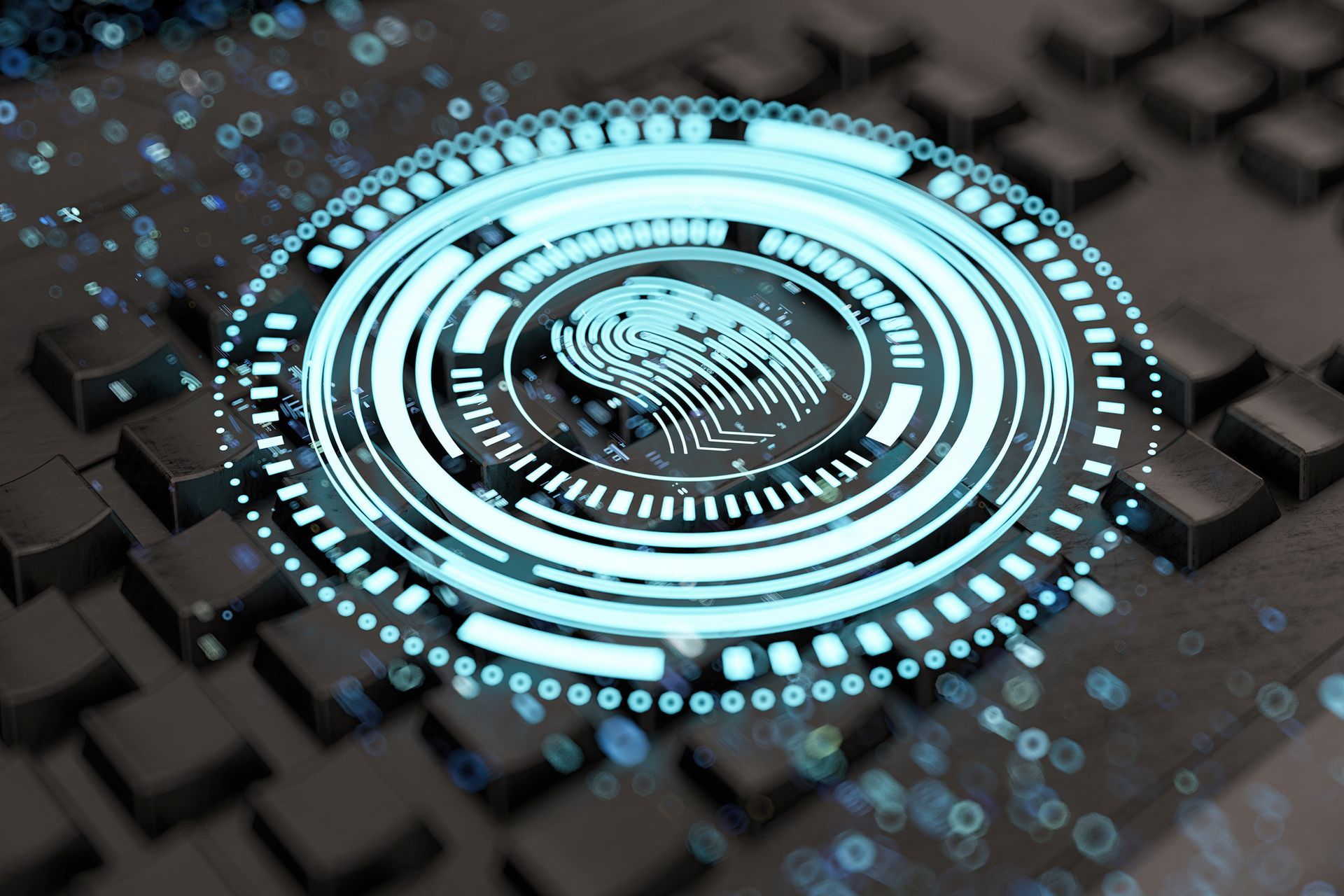 Glowing Blue Fingerprint Scan Icon — Birmingham, AL — Magic City Investigations, LLC