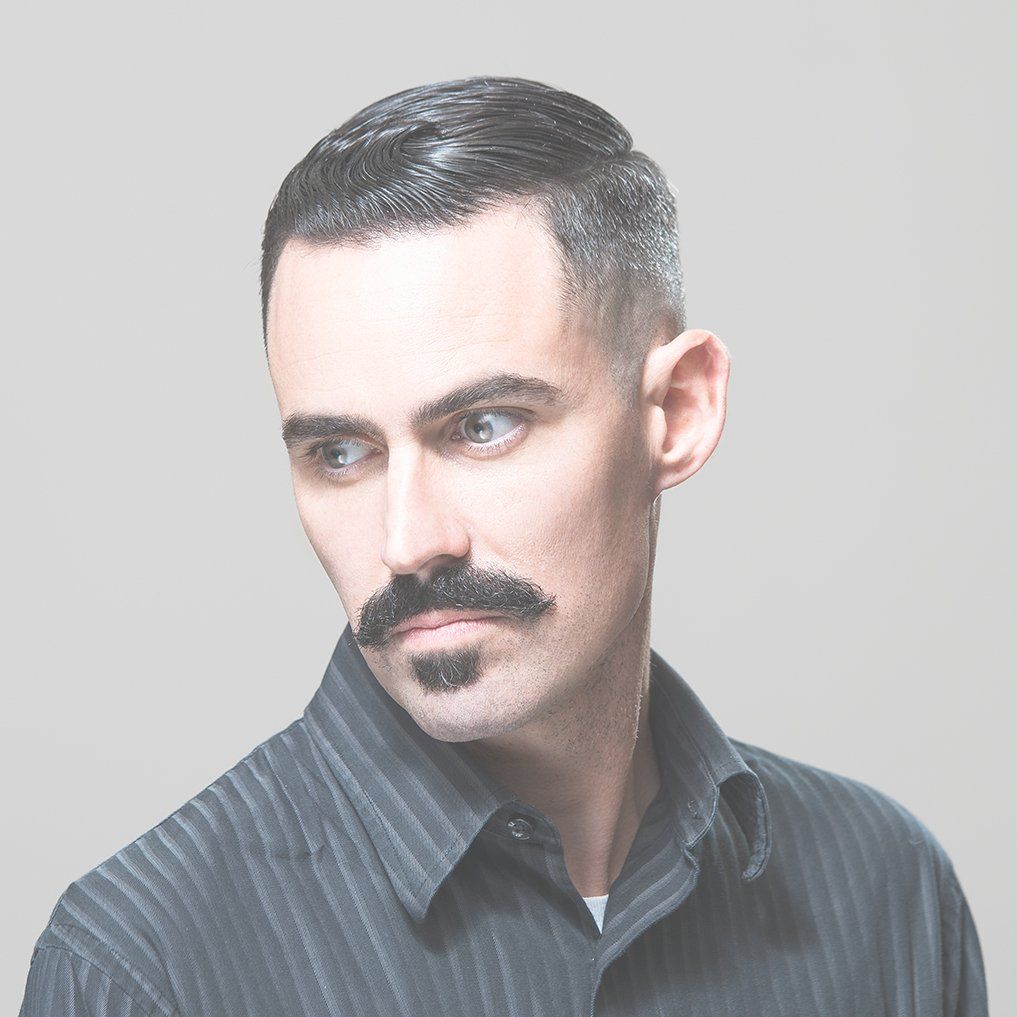 short hair, side part