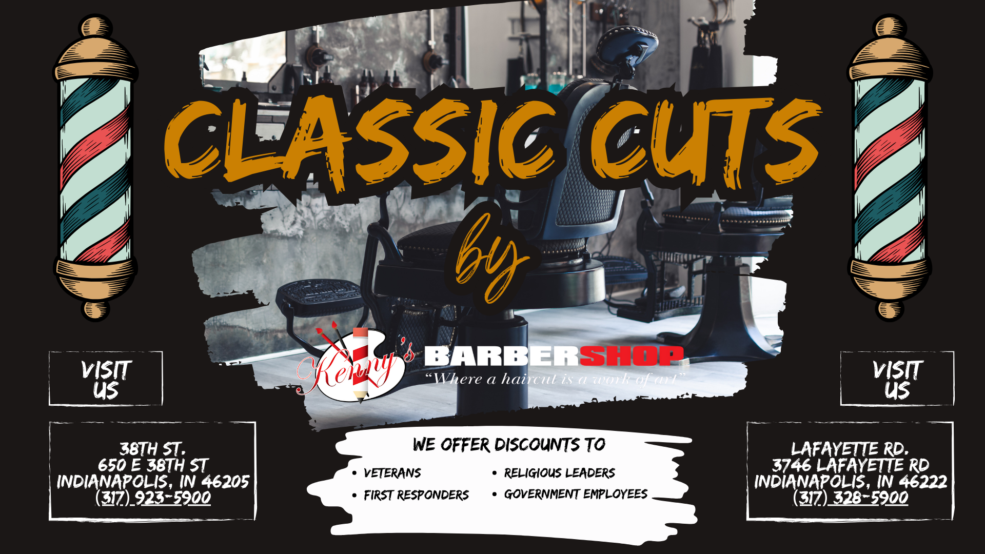 A poster for a barber shop called classic cuts