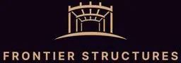 Logo for Frontier Structures featuring a stylized architectural design in gold on a dark background.
