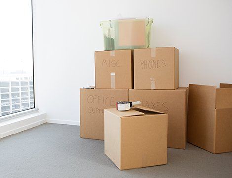 Moving Boxes in Stack — Residential & Commercial Moving Company in Niles, OH