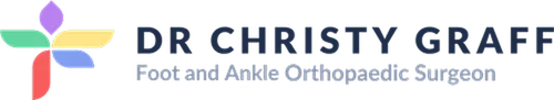 A logo for dr christy graff foot and ankle adult and paediatric orthopaedic surgeon