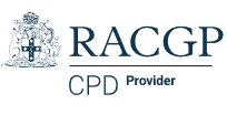 The logo for racgp is a cpd provider.