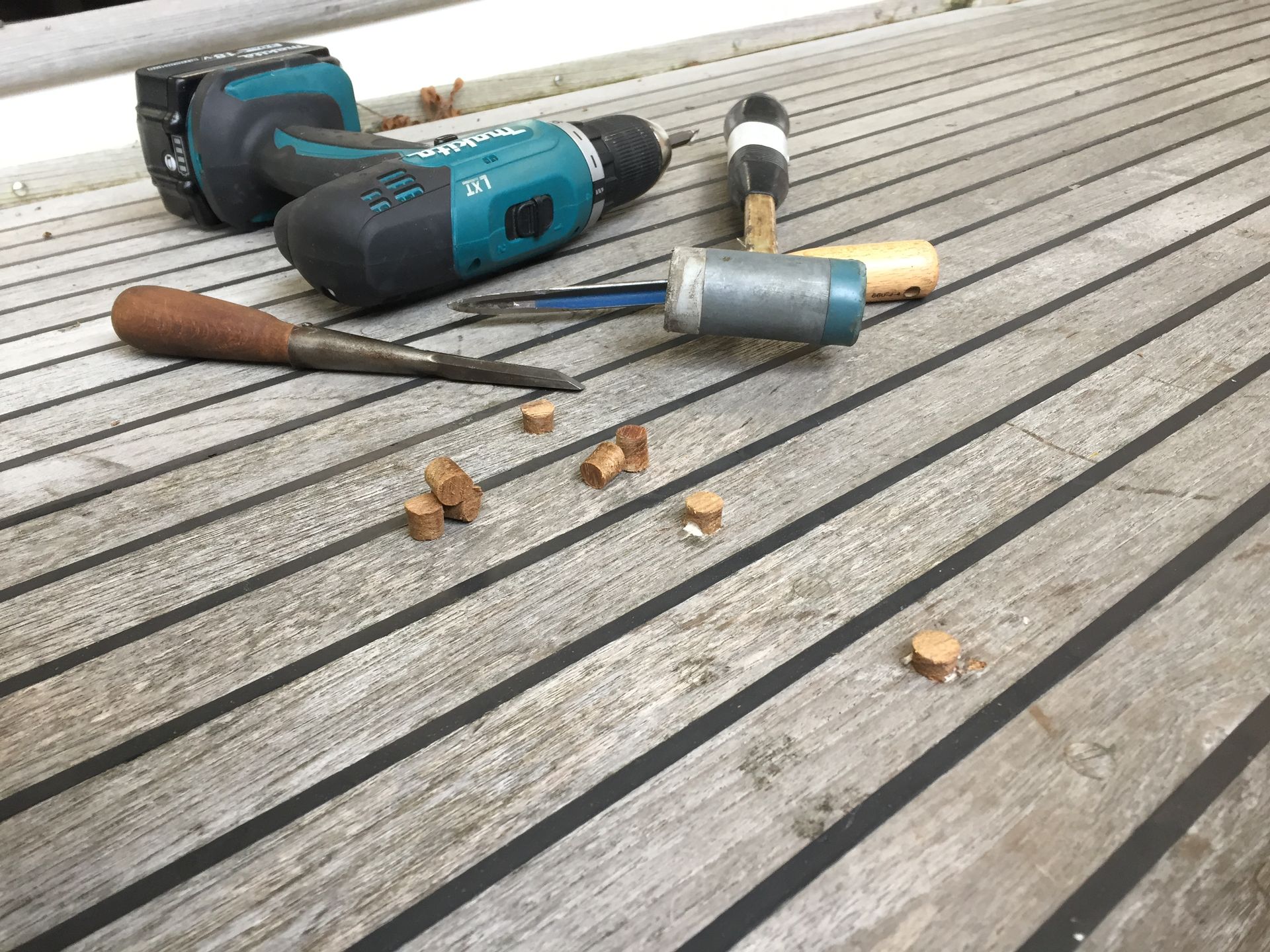 boat teak deck repaired