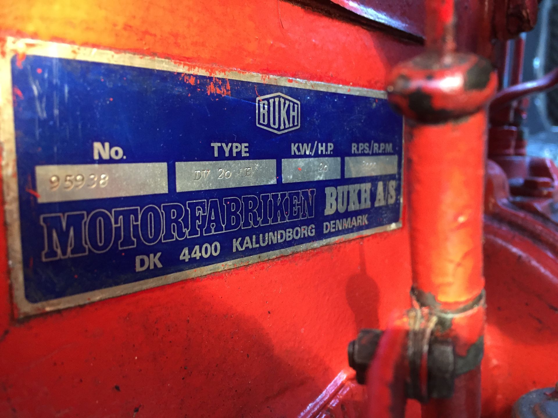 a type plate on a boat engine