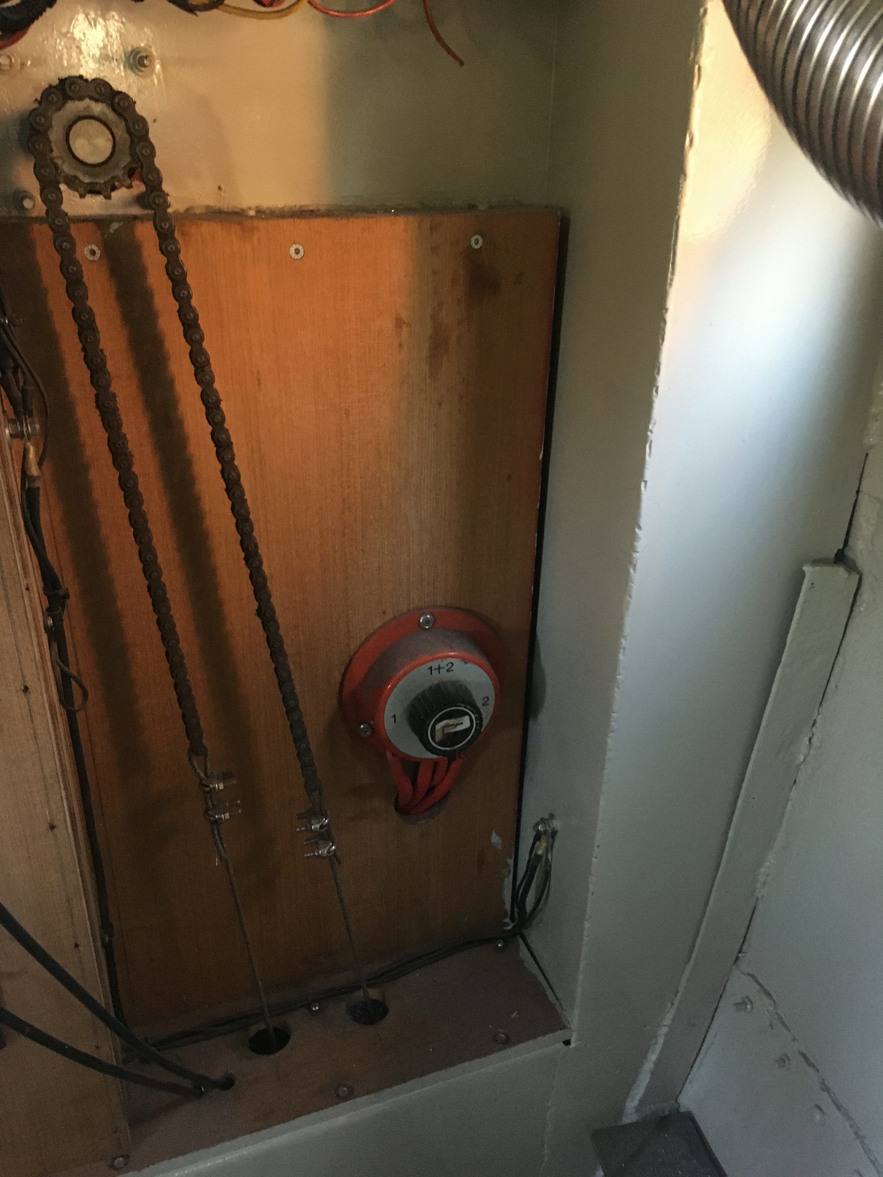 Steering system and electrical components on a boat