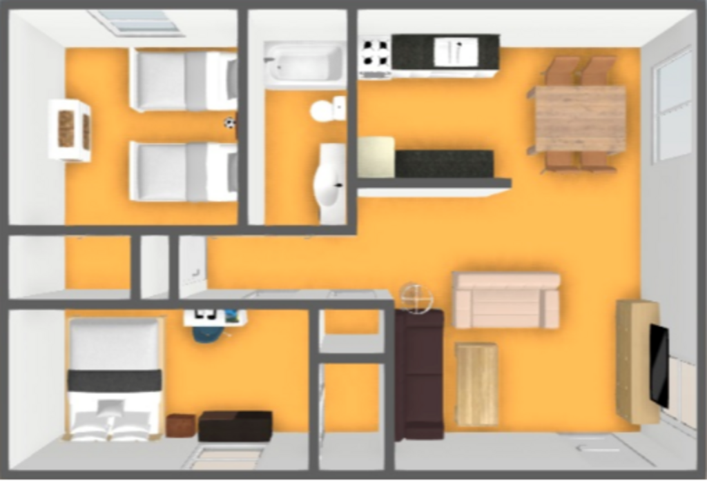 Floor Plan: 2 Bed · 2 Bath · 975 SQ. FT.