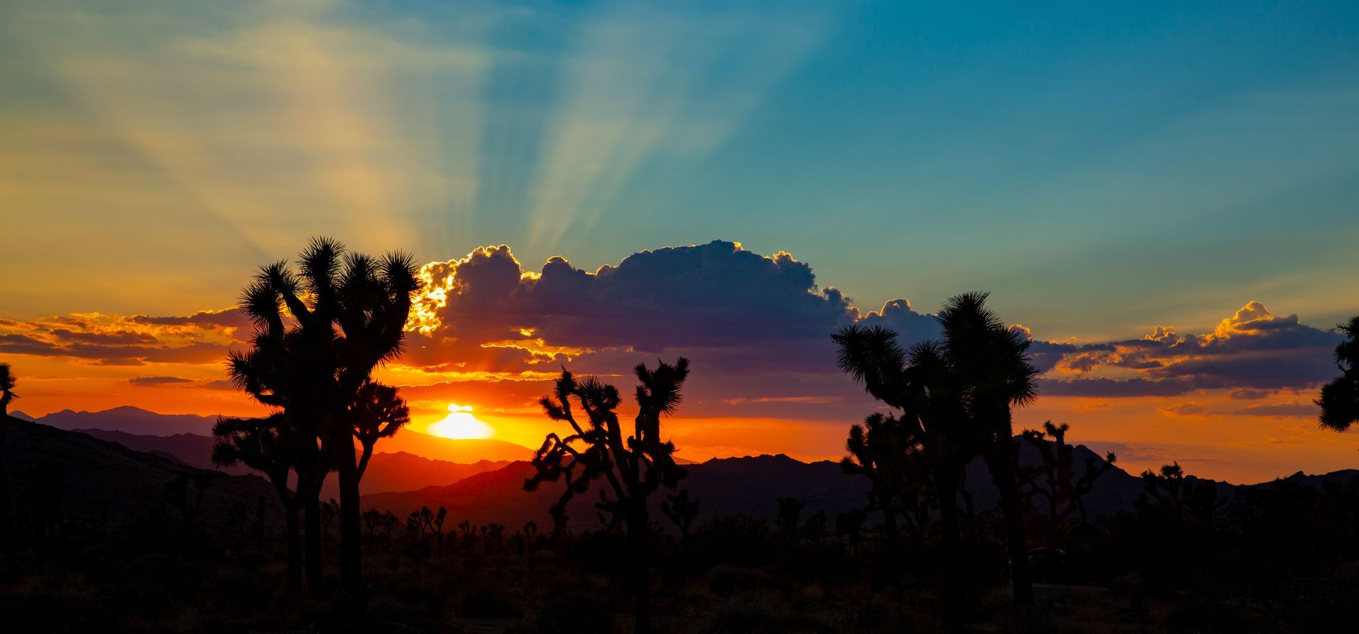 A sunset over a mountain range with a lot of fog