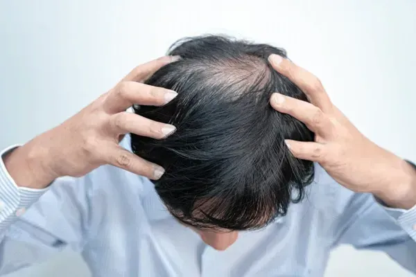 Person Clutching Their Head — A9 Skin and Hair Clinic In Westmead, NSW