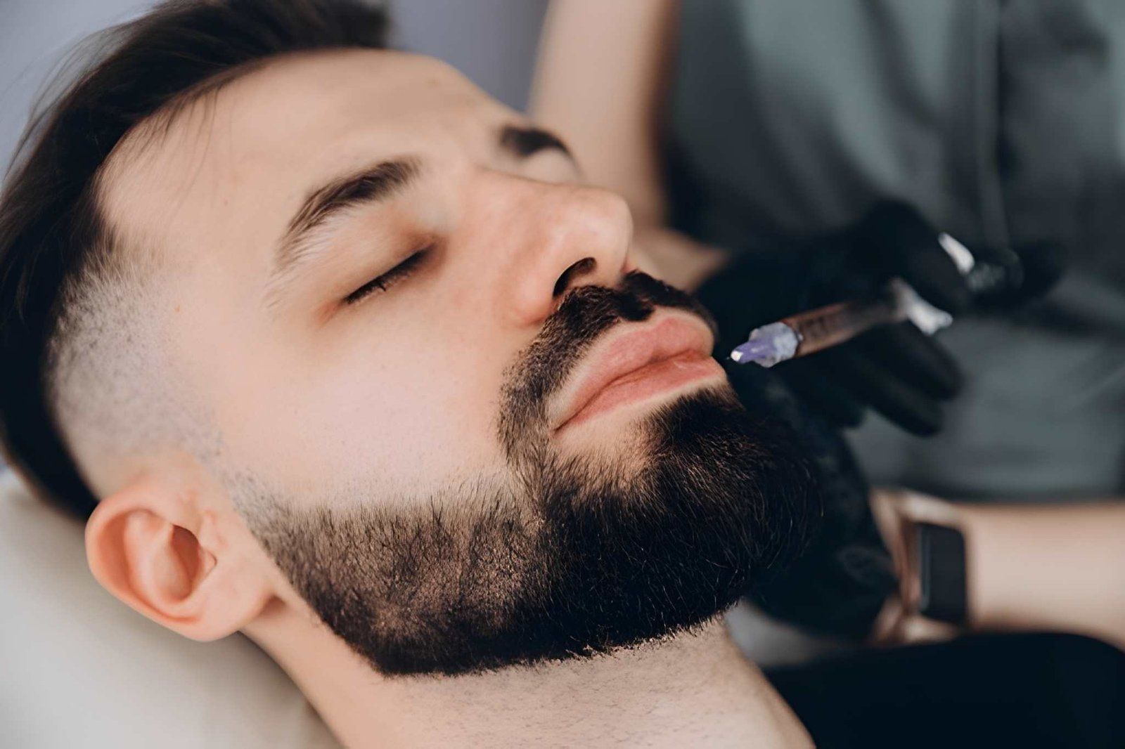 Close-up of a Bearded MAN Relaxing — A9 Skin and Hair Clinic In Westmead, NSW