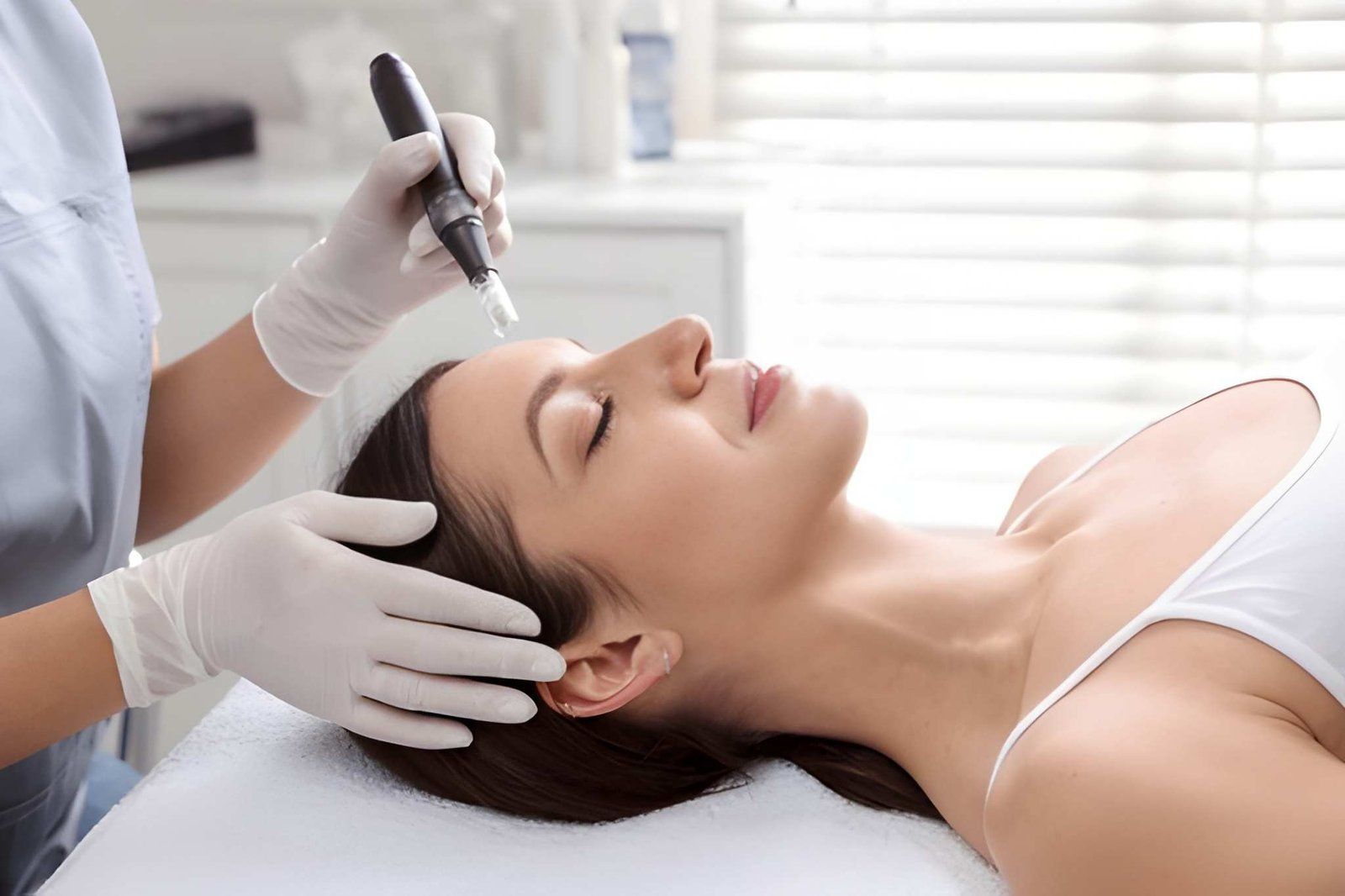 Cosmetic Treatment With Gloved Hands — A9 Skin and Hair Clinic In Westmead, NSW