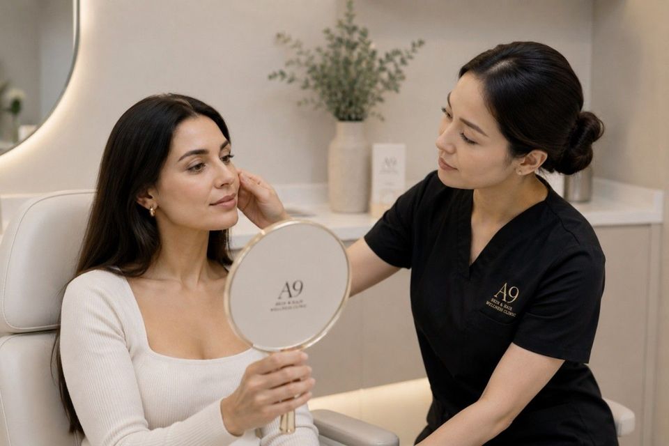 Masked Dentist Smiling in a Mirror — A9 Skin and Hair Clinic in Westmead, NSW
