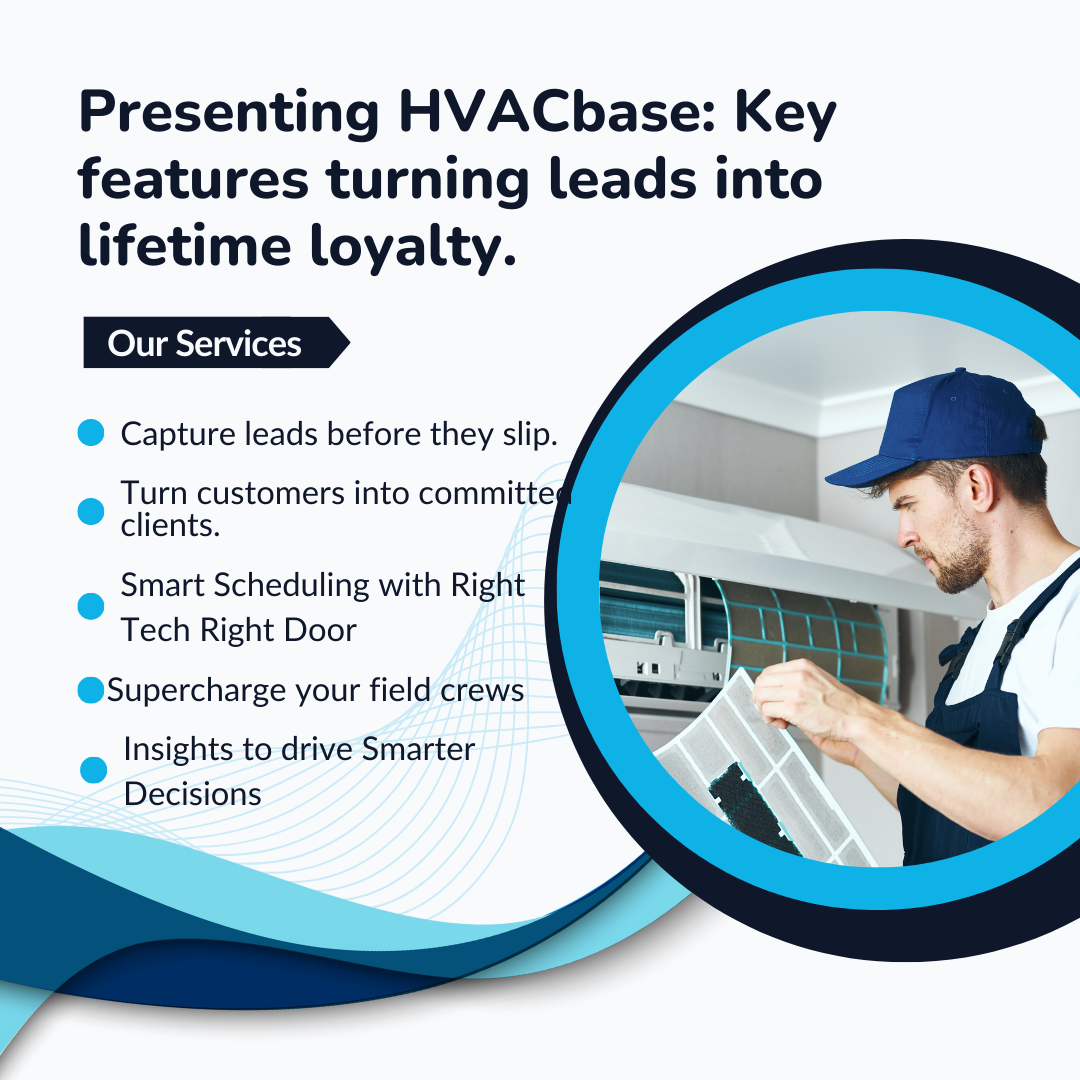 Meet your Lead Master HVACBase: Key features turning leads into lifetime loyalty. 

