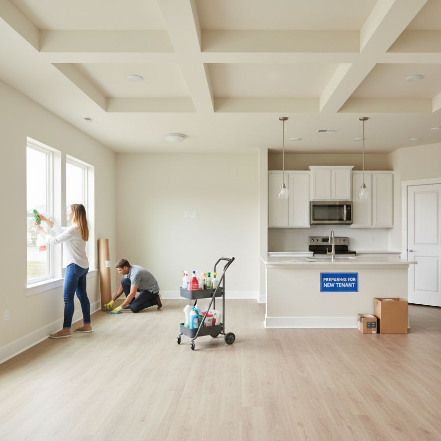 Apartment being prepared for new tenant