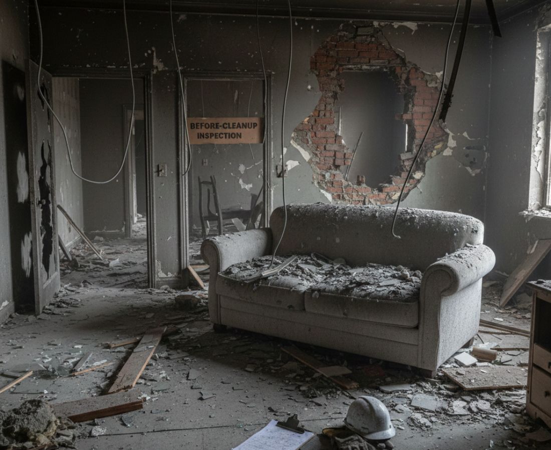 Before-cleanup inspection image