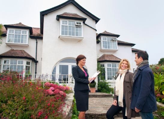 Estate Agent showing couple around house