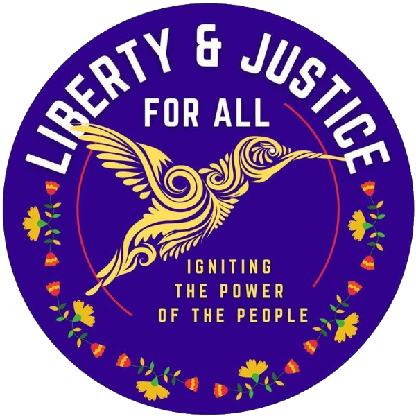 Liberty and justice for all igniting the power of the people icon