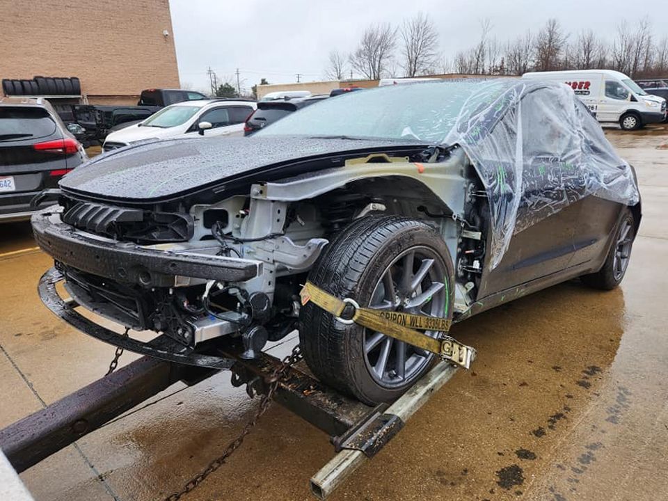Damaged Tesla Car