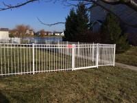 Short White Aluminum Fence of a Yard — Danville, IL — Illini Fence Newco