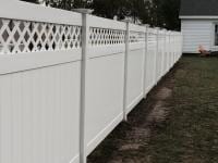 White Vinyl Fence with Design — Danville, IL — Illini Fence Newco