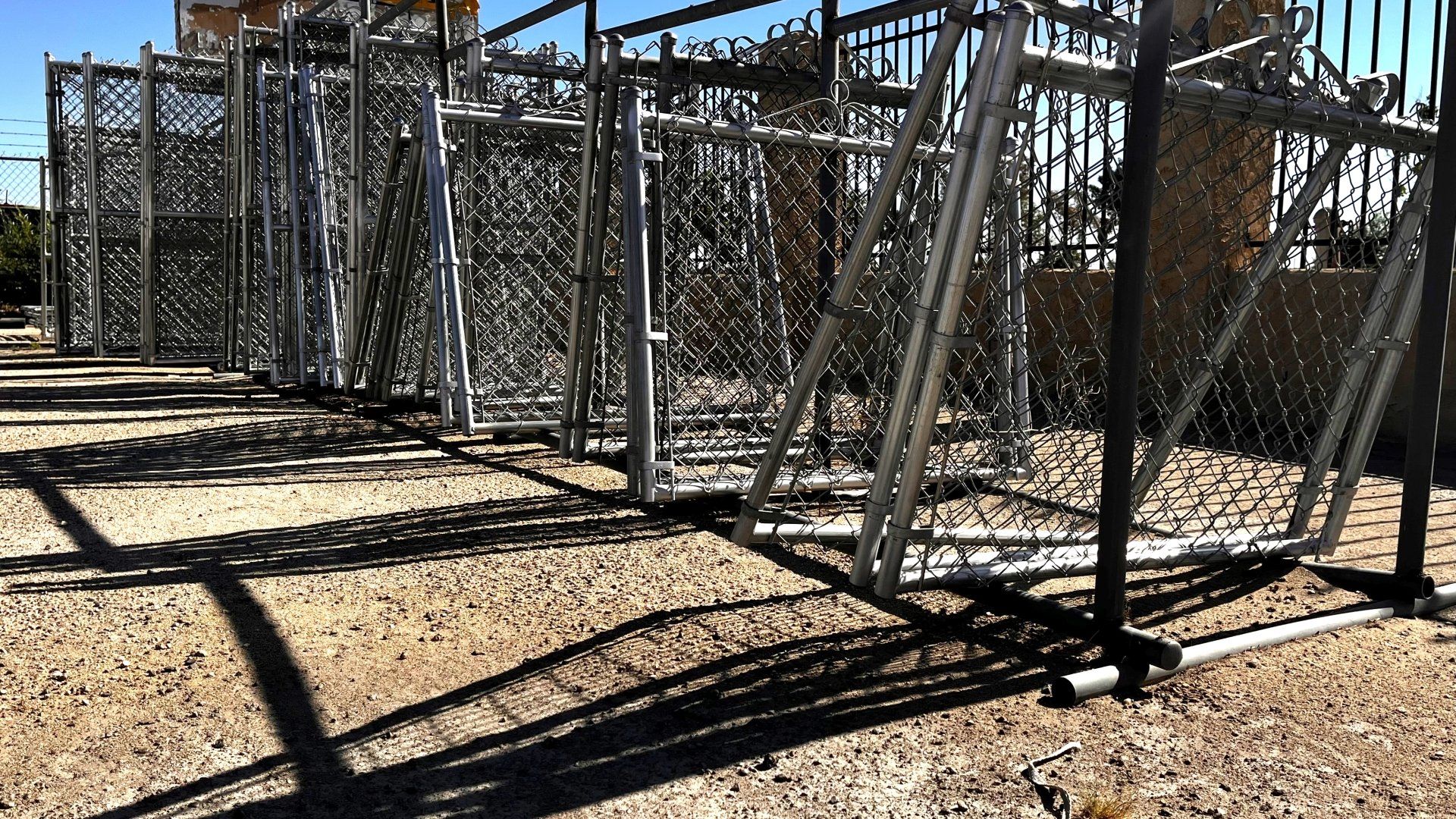 Tennis Court Entrance At Night - Lancaster, CA - Sav-On Fence Co.