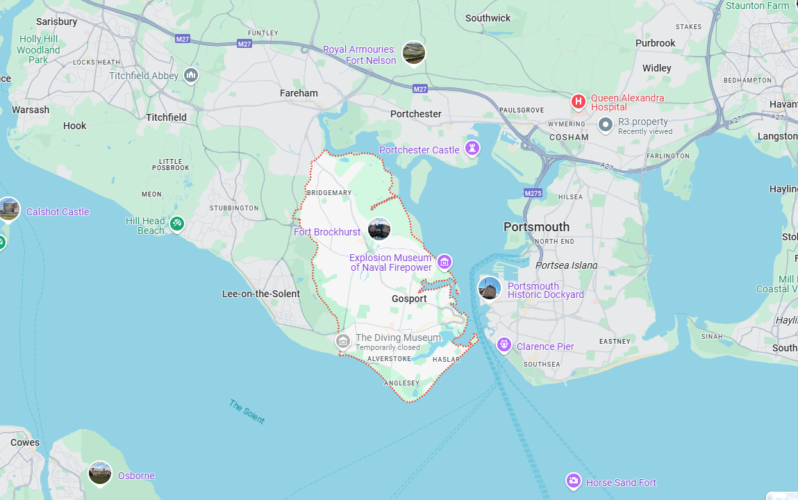 A map showing the location of a city and surrounding areas.