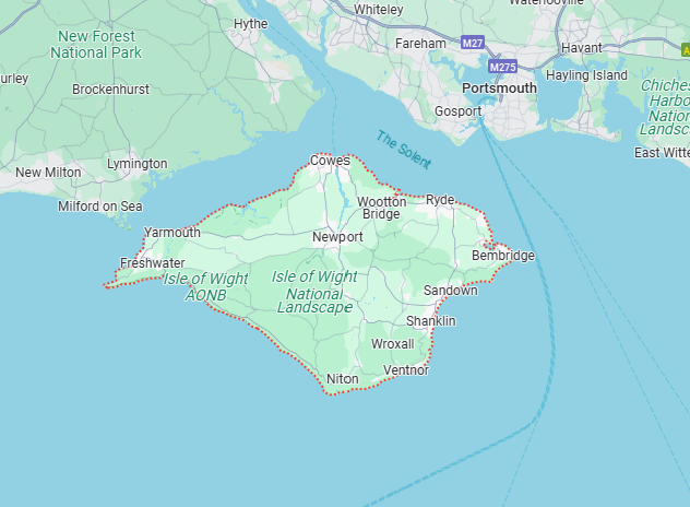 A map showing the location of a city and surrounding areas.