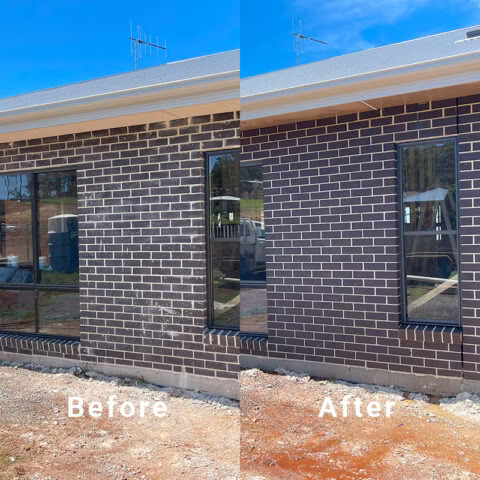 Cleaned brick wall before and after — Hastings Services in Port Macquarie, NSW