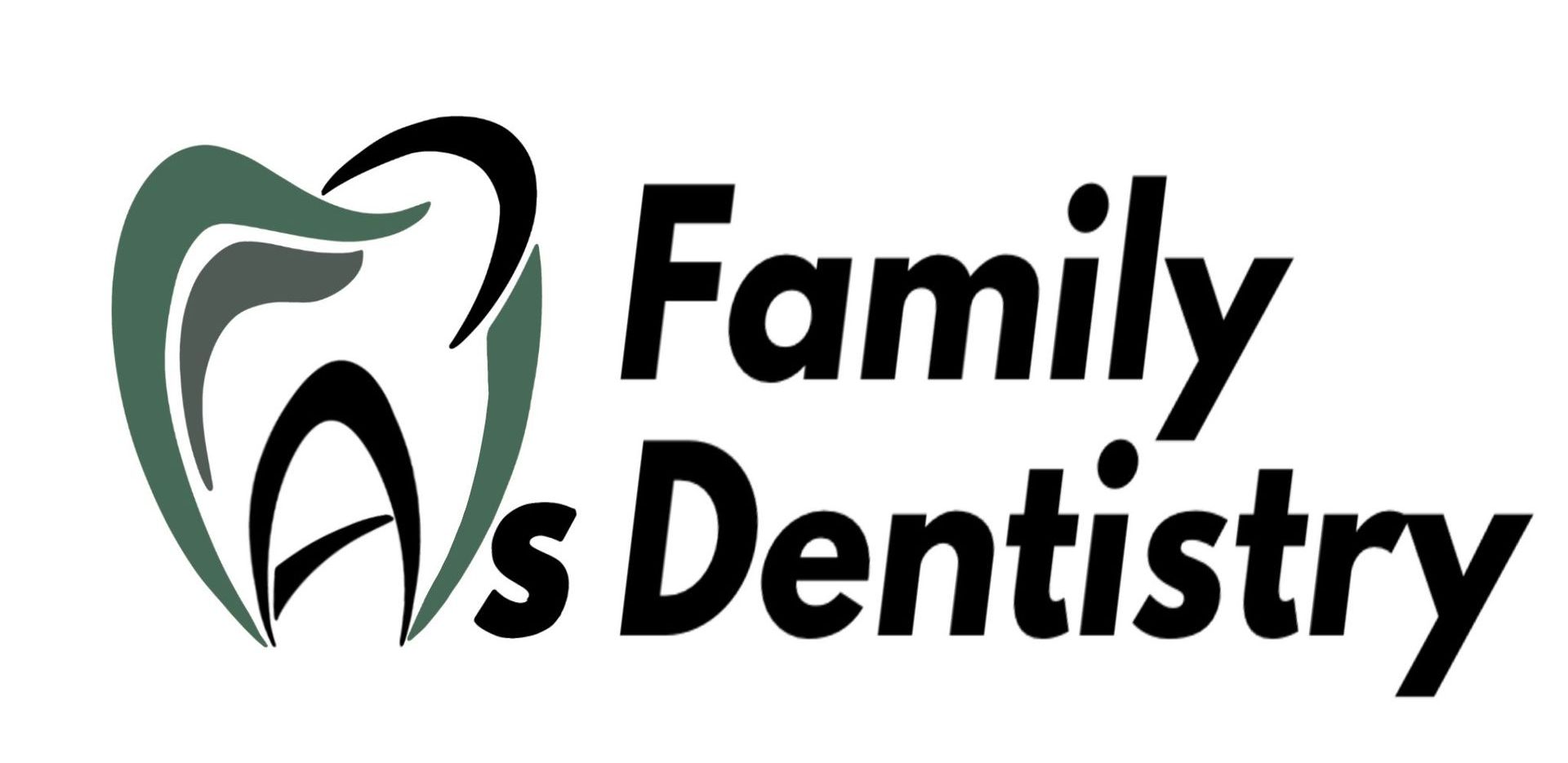 A logo for a family dentistry with a tooth in the middle.