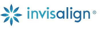 The invisalign logo has a blue flower on it.