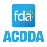 A blue square with the words fda acdda on it