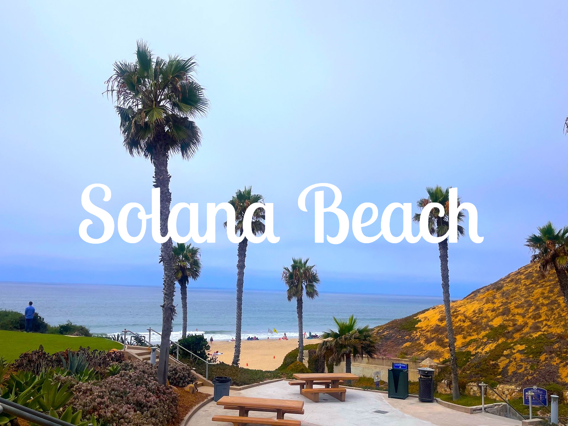 Over looking the beautiful cliffs and beach at Fletcher Cove in Solana Beach.